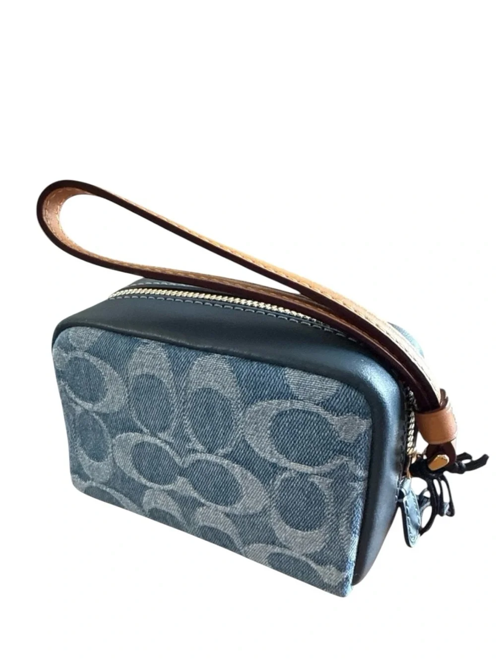 Coach Pouch Wristlet Signature Denim